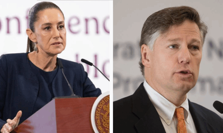 Cristopher Landau llegó a Palacio Nacional para sostener una reunión con la presidenta Claudia Sheinbaum