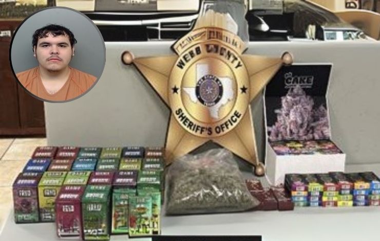 Cae joven en redada antidrogas con 229 vapes de THC, cocaína y mariguana en Laredo