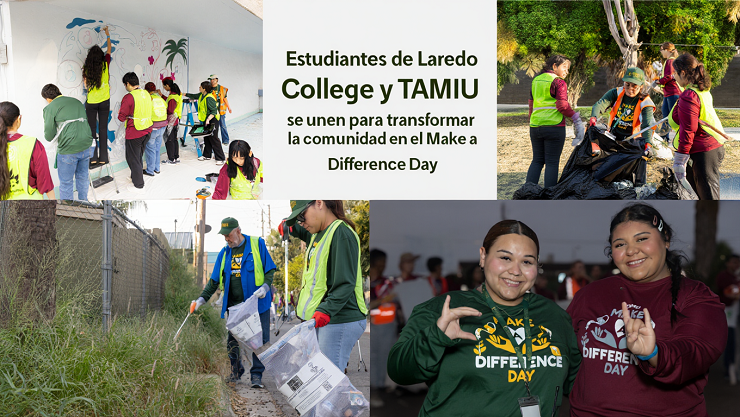 Estudiantes de Laredo College y TAMIU se unen para transformar la comunidad en el “Make a Difference Day”