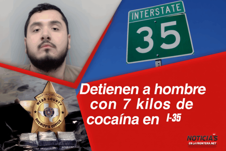 Detienen a conductor con 7 kilos de cocaína en la I-35