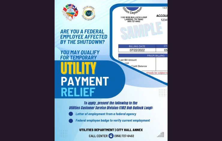 Laredo ofrece alivio temporal en pagos de agua y servicios a empleados federales