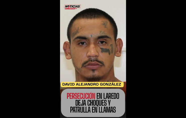 Detienen en Laredo a presunto traficante tras persecución con choques e incendio de patrulla